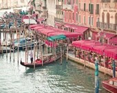 Venice gondolas near Rialto bridge 8x12 - venice photography, venice italy photography, venice phtograph, venice watercolor, italian