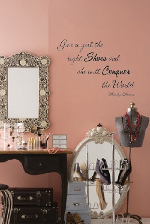 Vinyl Wall Decal Quote - Marilyn Monroe Shoes - Vinyl Lettering Words