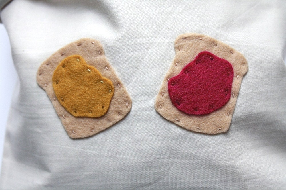 Drawstring Bag / Peanut Butter and Jelly / Toast or Sandwich