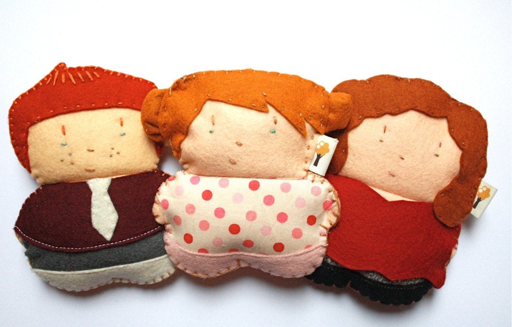 Mini Plush Dolls / Plush Doll Set / Redhead Dolls Family Pack / Max Pepper and Ginger Il_570xn