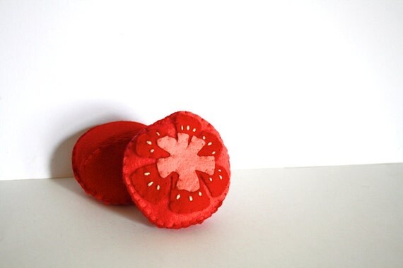 Organic Felt Tomato / Wool Felt Fruit or Vegetables for Pretend Play Il_570xn