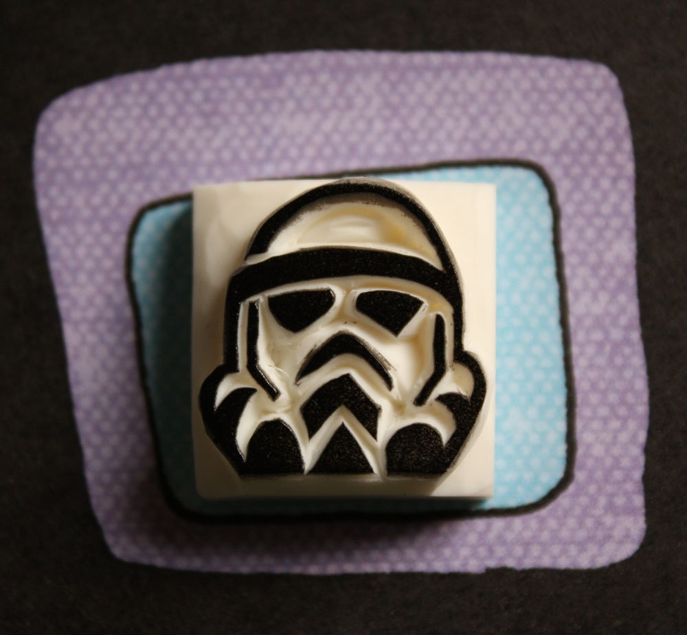 Hand Carved Storm Trooper Mask Stamp