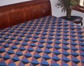 hand quilted quilt, queen quilt, Amish style, patchwork quilt, original design, Kaffe Fassett