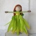 Waldorf Flower Fairy Doll - Green Gerber Daisy Art Doll, Worry Doll, Faery, elemental