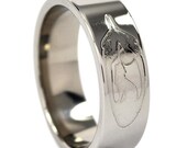 New 7mm Howling Wolf Titanium Ring