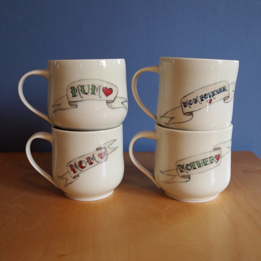 tattoo mug for Mom, sky blue