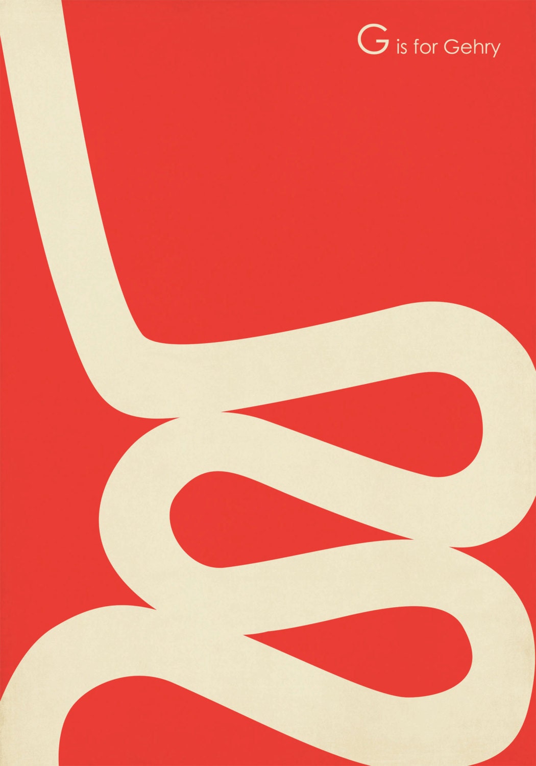 ABC's of MCM G is for Gehry Wiggle Chair Giclee Small Print