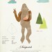 Bigfoot and Baby Kids Art Nursery Wall Decor MCM Minimalist Sasquatch Art Print