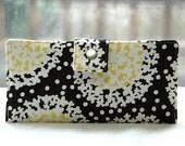 Organic cotton vegan Wallet in black and  yellow and white