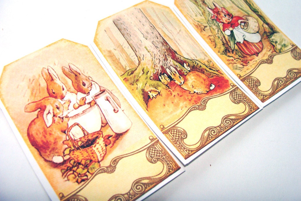 Inspired by Beatrix Potter Gift Tags Set of 8 Different Images
