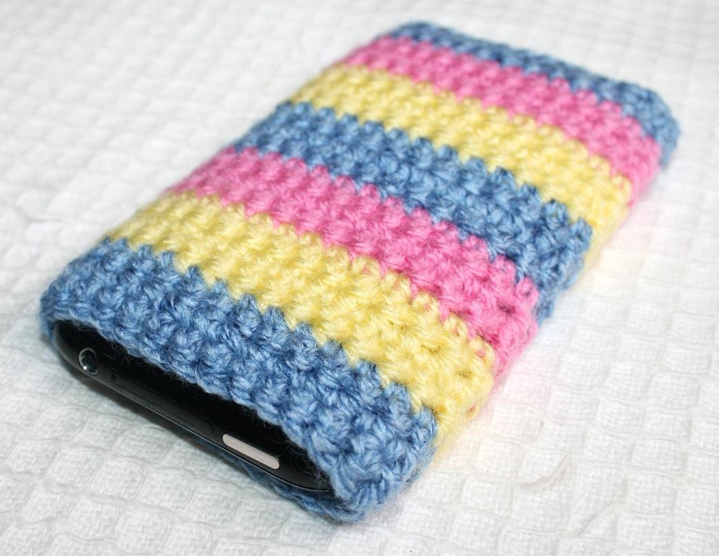 Striped Iphone Cover, Spring pastels iPhone Case, Iphone Summer Cozy, Blue Pink Yellow, Cellphone Sock, Lollipop - Etsy Gift