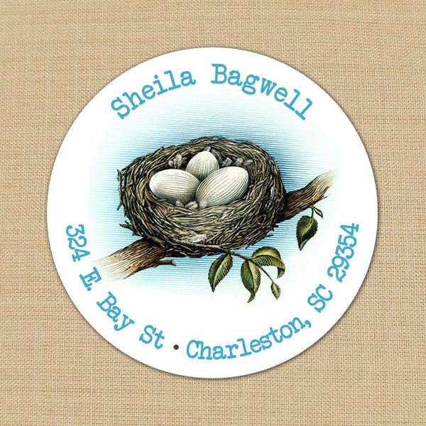 Little Bird Nest - Custom Address Labels or Stickers