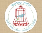 Courtney (Shabby Chic Birdcage) - Custom Address Labels or Stickers