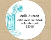 Vintage Candlestick Telephone  Custom Address Labels or Stickers