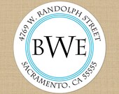 Simple Circles Monogram - Custom Address Labels or Stickers