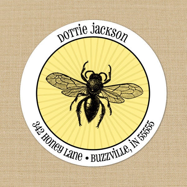 Buzzy Bee - Custom Personalized Address Labels or Stickers