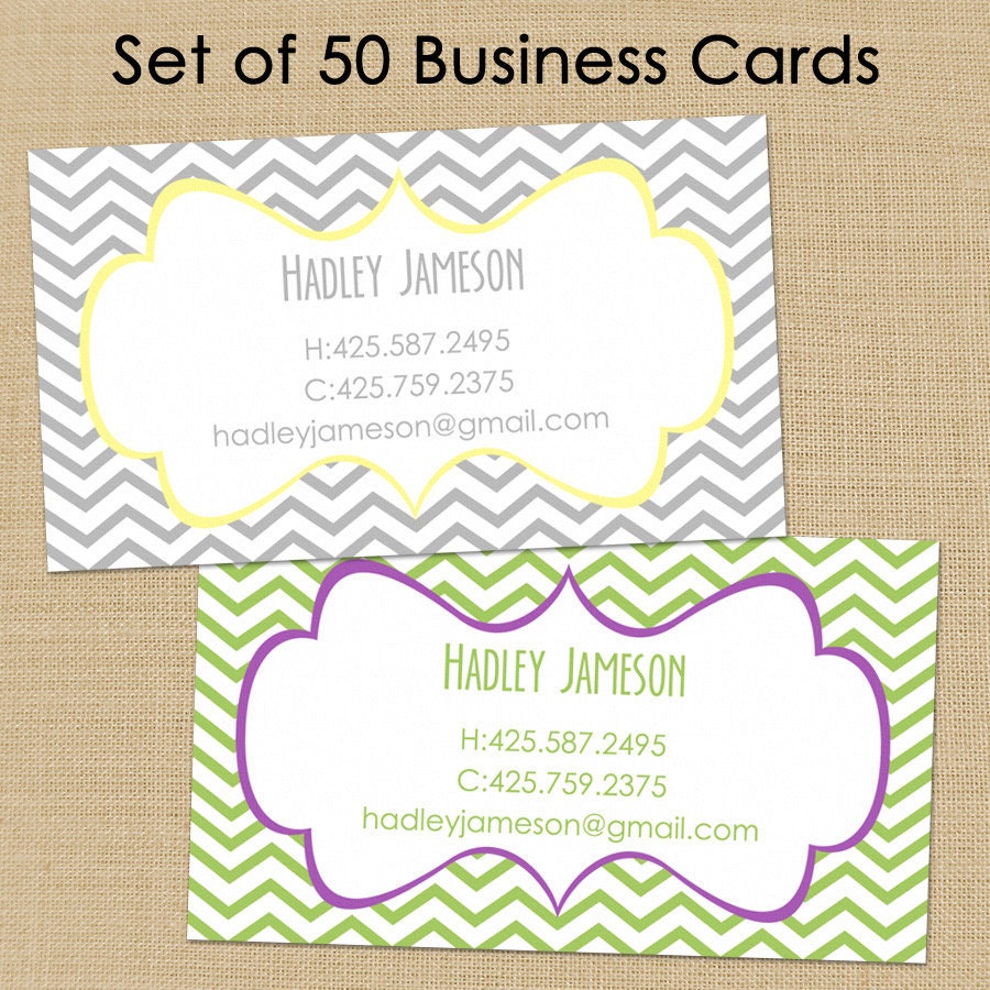 Retro Chevron - 50 Custom Business or Calling Cards