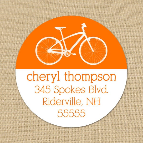 Retro Bicycle - Custom Address Labels or Stickers