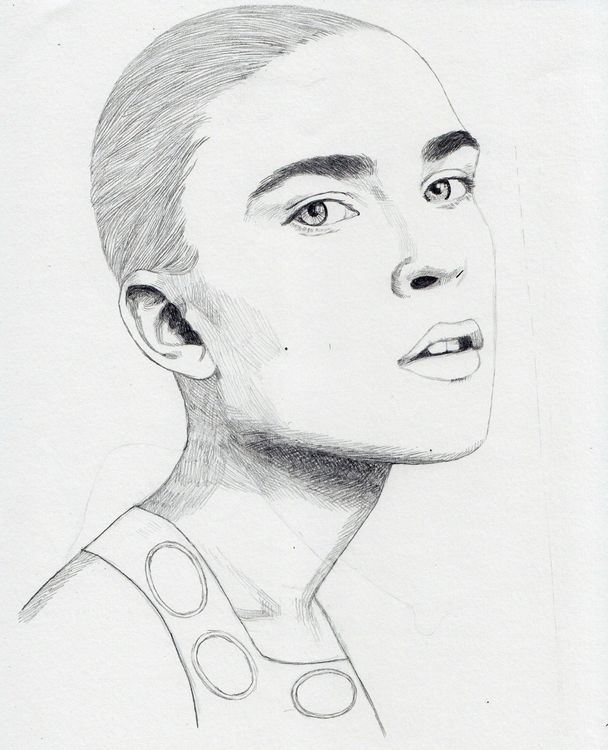 ORIGINAL Drawing of Model (pencil on paper) Original Drawing NOT A PRINT