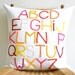 Modern Abc Alphabet Pillow - Linen and Felt - by Pillow Factory