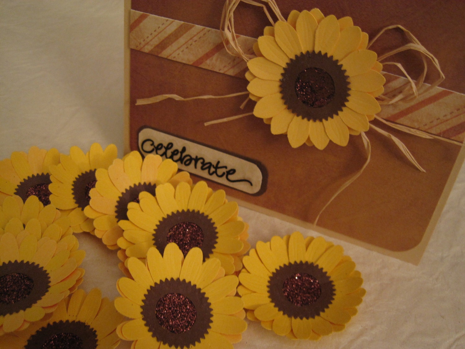 Handmade Sunny Sunflower Paper Flowers - Set of 15