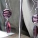 Purple Earrings with Zebra Stripe