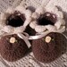 Crocheted Baby Booties Infant Girl in Coffee&Ivory 3 - 9 mo