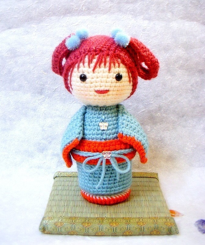 Crochet Amigurumi pattern - ChoCho - Kokeshi doll tutorial PDF