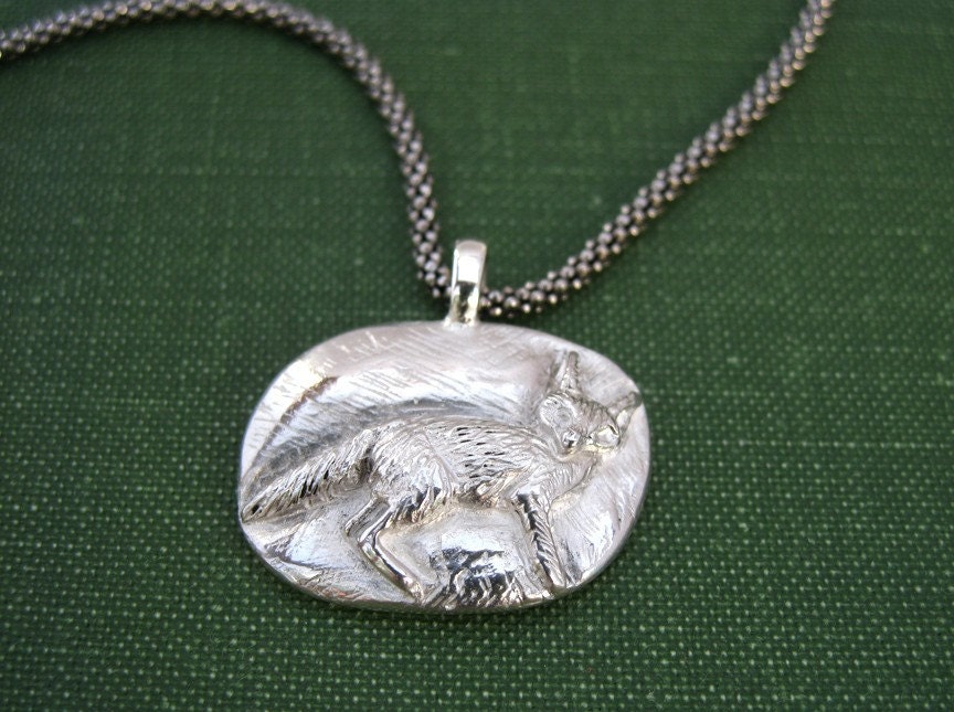 Fox Pendant Sterling Silver