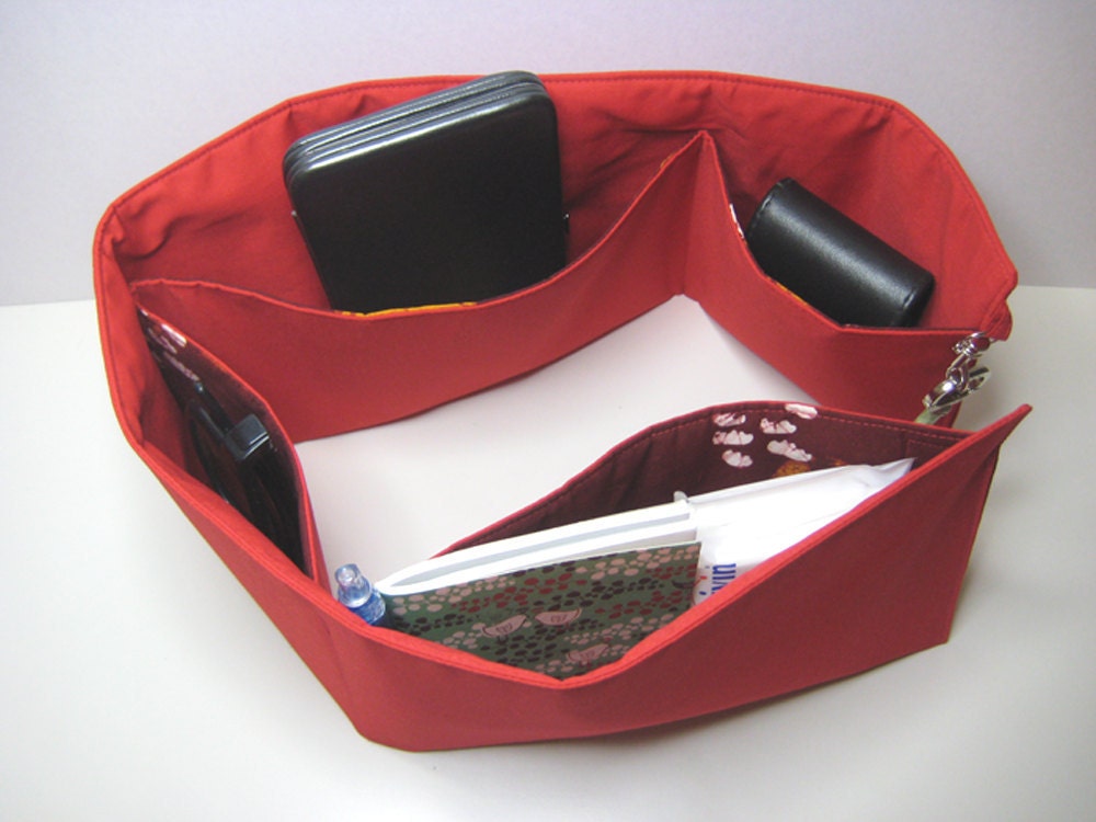 Extra Large Bag Organizer, Purse Insert Organizer, Large Handbag Pouch, Baby Bag Organizer in Bright Red