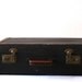 Brown Canvas and Leather Hard Side Suitcase