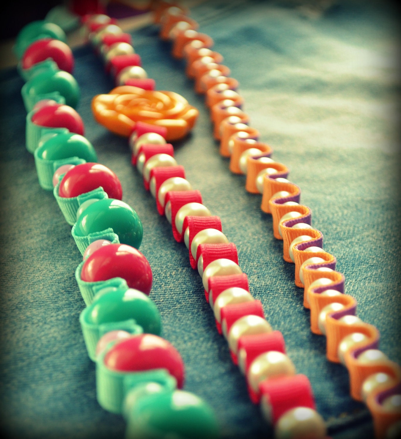 Twillypopgirl Ribbon Necklace Gift Pack - Stocking Stuffers - Mini Collection in Multicolor Brights