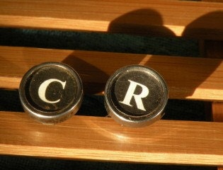 C and R typewriter key cuff links
