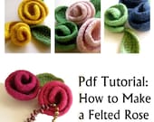 Felt Rose Pattern -Knit and  Felt Flower Pattern - Knit and felt Flower Tutorial, Felt Rose Beginners Pattern, Felt Flower Pattern
