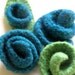 Royal Blue Felted Roses -Sky Blue  Felt Flower - Blue /fel Rose