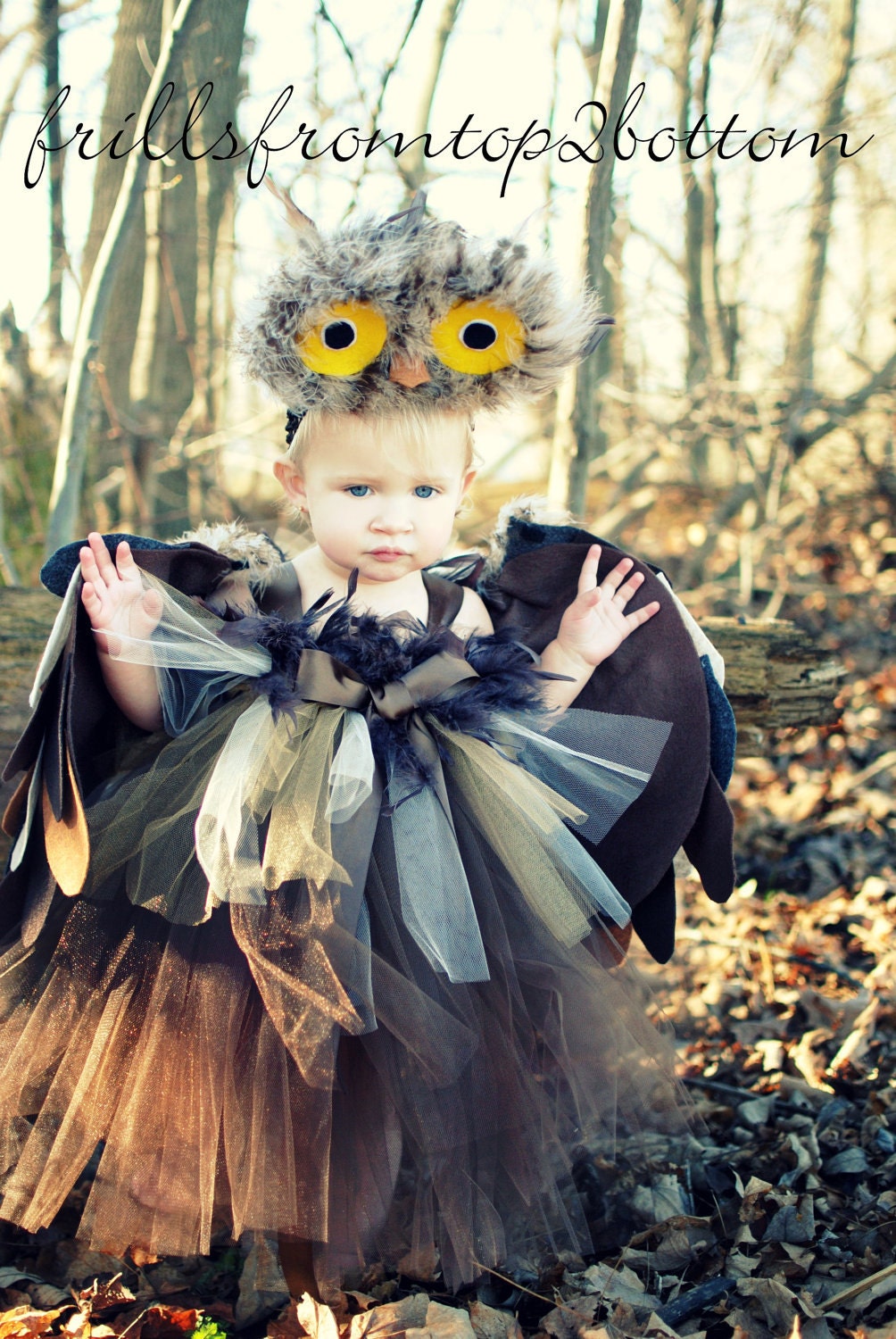 Owl Tutu Dress Costume Set ... Great for Halloween Dress Up Themed Parties