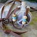 Peace Sign Bottle Necklace Ceramic Vessel Deerskin Leather Lace