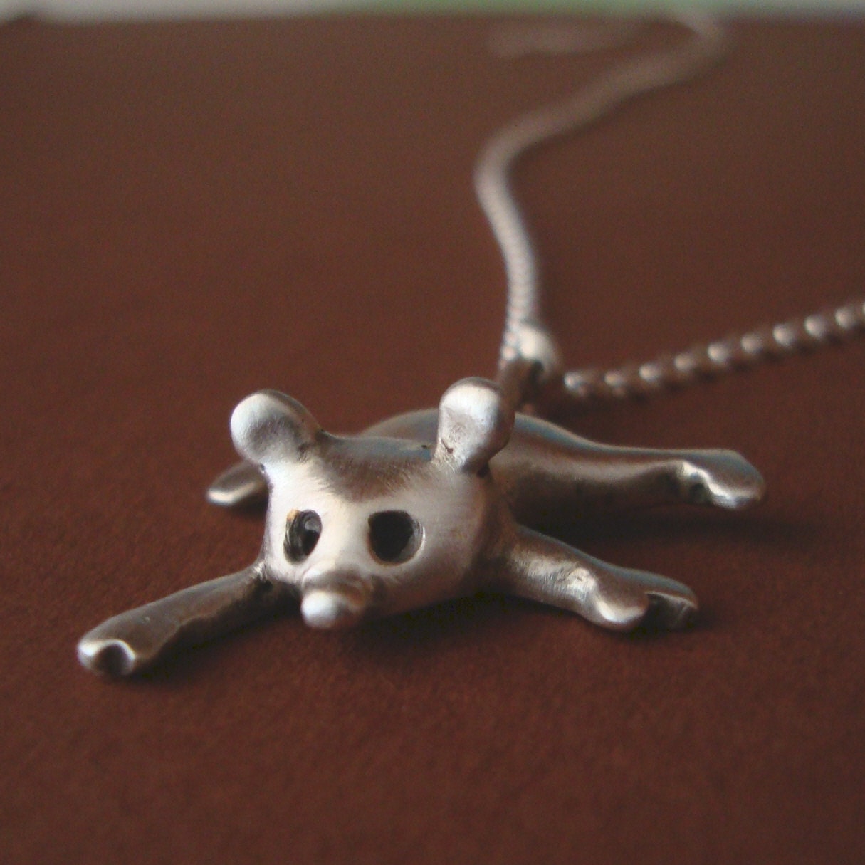 Baby Possum Necklace Mouse Necklace Sterling Silver Kids Teens Women Cute mom  for her spring
