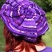 Handknitted chunky Renaissance beret: 'A Burst of Purple'