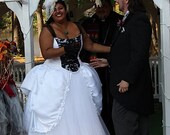 The Secret Boutique black and white marie antoinette bridal gown