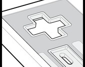 NES Nintendo Controller Technical Illustration Poster