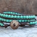Turquoise Leather Wrap Bracelet