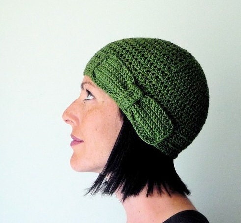 INSTANT DOWNLOAD Crochet PATTERN Bow Hat pdf cloche flapper hat for her