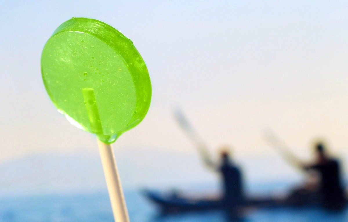 12 Black Pepper Melon Lollipops - all natural gourmet hard candy suckers