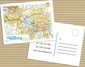 Personalized Map Moving Announcements Postcards (Set of 10)