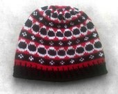 Knit Red, White & Black Men's Snow Beanie