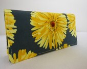 Fabric Checkbook Cover -Yellow Bliss