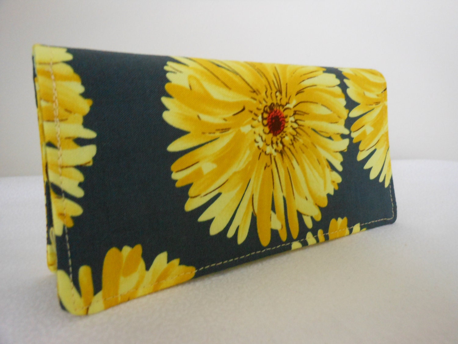 Fabric Checkbook Cover -Yellow Bliss