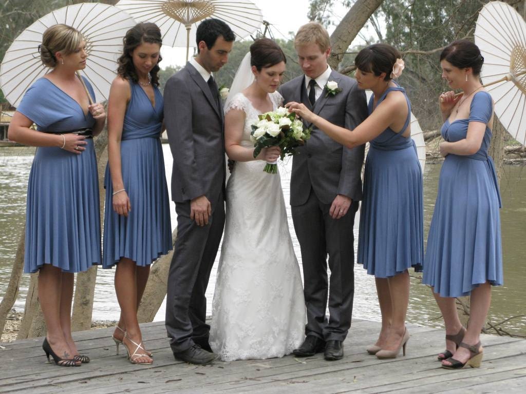 Custom order for Lily's bridal party - tea length convertible dress in Amethyst-Gloria