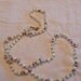 Miriam Haskell Bead Necklace Mother of Pearl Rose quartz